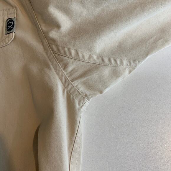 ExOfficio Shirt Womens 6/8 Khaki Snap Buttons Tab Sleeve Flap Pockets Collar - Picture 9 of 12